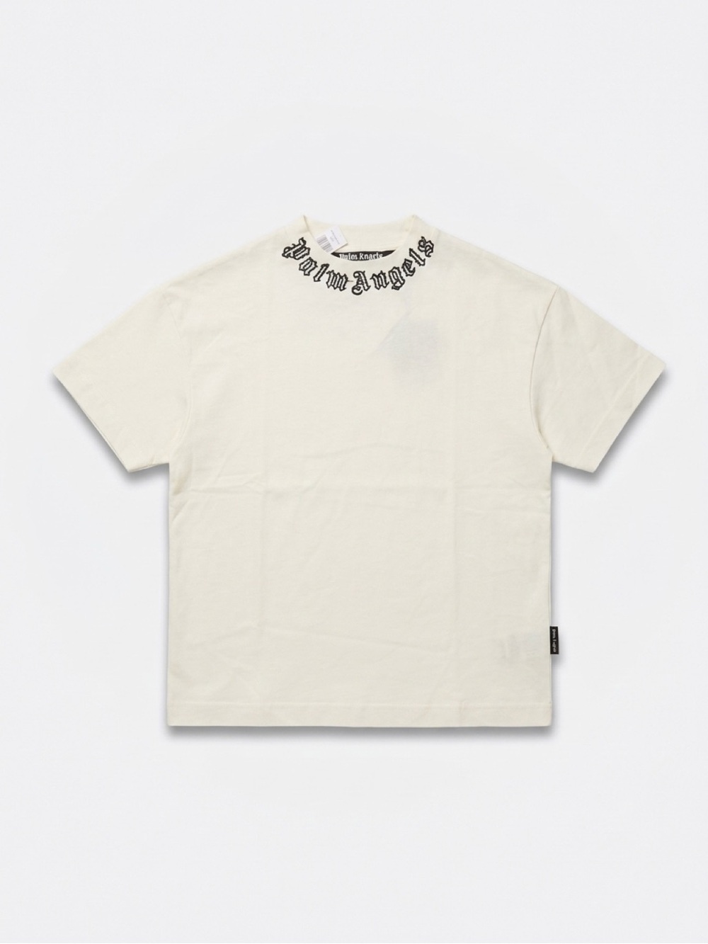 Palm Angels Off-White Neck Logo Short Sleeve Tee